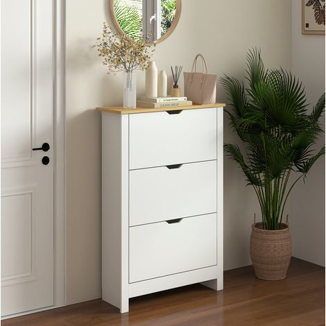 meuble rangement chaussures 3 abattants 72x26x112 OKMYHOME (1/4)