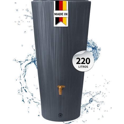 4rain VASO DECOR 2en1 barril para agua de lluvia 220 L graphite grey incl. maceta (1/5)