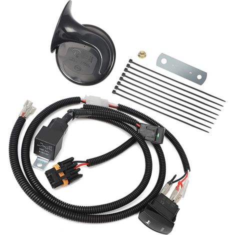 Kit de klaxon, 12 V, bouton LED bleu, interrupteur à bascule, kit de klaxon UTV universel (1/5)