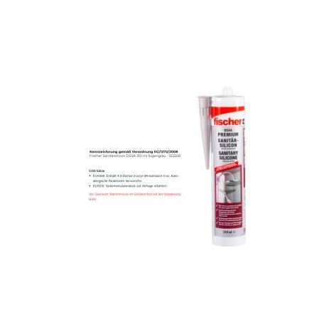Fischer Sanitärsilicon DSSA 310 ml fugengrau - 512208 (1/3)