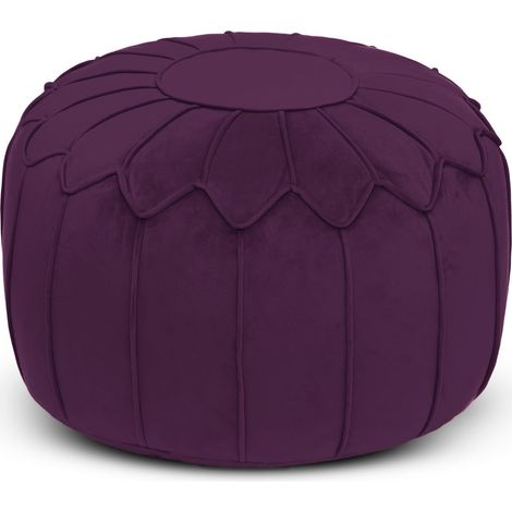 Loft 25 - Sitzsack für den Innenbereich, Luxus-Sitzsack für das Wohnzimmer, 45x27 cm Samt-Sitzsack mit Perlenfüllung, Gaming-Sitzsack für Erwachsene - Aubergine (1/5)