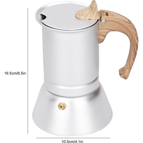 Cafetière Moka 150ml en Acier Inox Compatible Induction - Ustensile de Cuisine Maison