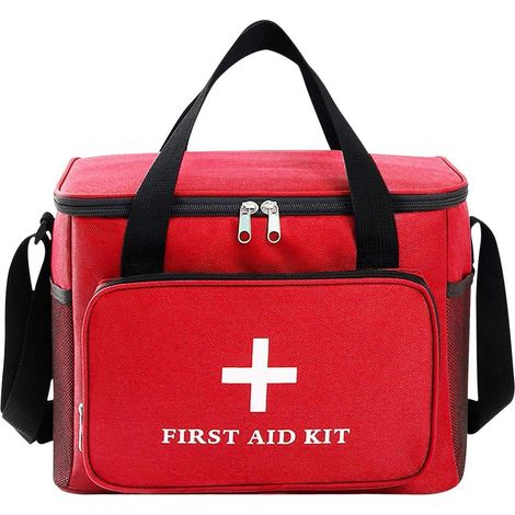 Trousse de premiers secours de voyage 14L Rouge, Sac de premiers secours vide, Imperméable, avec bandoulière