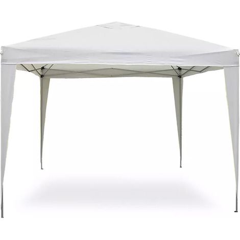 Gazebo da Giardino Pieghevole 3x3m Tessuto Poliestere Becker Bianco