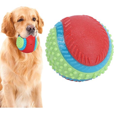 Boule élastique en caoutchouc pour chiens de compagnie, jouet interactif à mâcher, meulage des dents, entraînement sûr