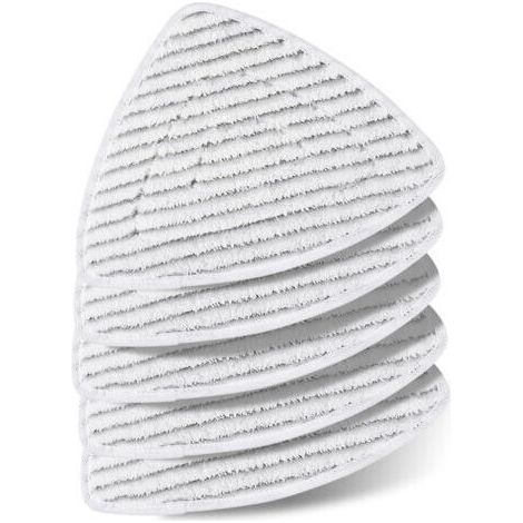 Lot de 5 housses de nettoyeur vapeur Vileda Steam Plus, microfibre rayée blanc/gris, lavables et réutilisables (1/5)