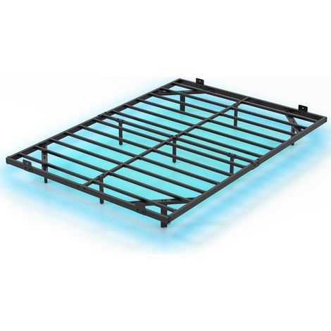 Schwebendes Metallbettgestell mit LED-Beleuchtung, Schwarz, 140 x 200 cm