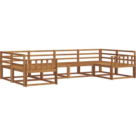 Outdoor-Sofagarnitur 6 pcs Natur Massivholz Akazie vidaXL