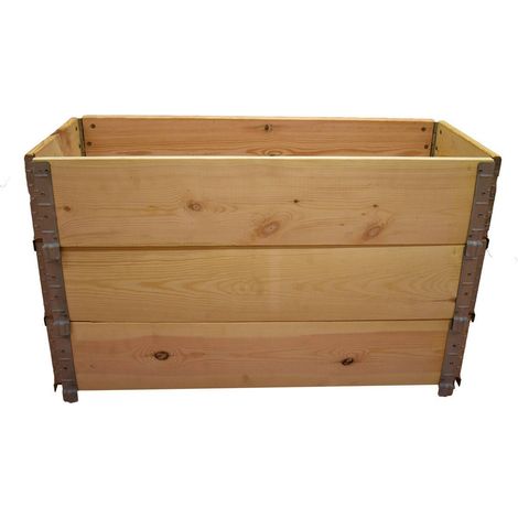 Carré potager en bois naturel 1000x400mm hauteur 585mm (1/3)