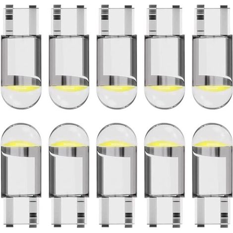 10 Pieces T10 W5W LED 194 Ampoule voiture 12V 6000k(Blanc)COB Ampoule de Remplacement,168 Ampoule LED,2825 T10 Ampoule LED W5W,LED Interior Car Lights,Ampoule W5W LED,Ampoules LED Pour Voiture