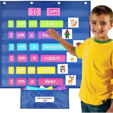 Wandkalender mit Taschen für das Klassenzimmer, multifunktionale Hänge-Taschentabelle, Lernmaterialien für Schule und Zuhause. (1/5)