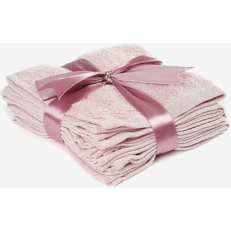 Set 4 lavette in cotone da bagno 30x30 Sicilia - Rosa (1/2)