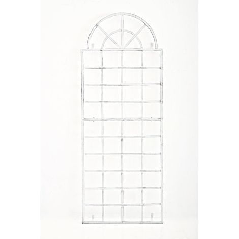 Supporto a muro traliccio 180 x 70 cm decorazione giardino piante rampicanti in metallo bianco invecchiato 100003904