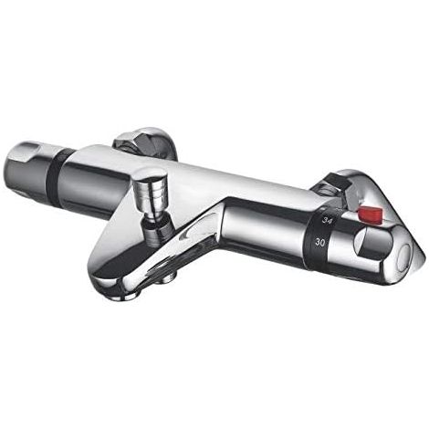 VeeBath DCP650 Perth Deck Mitigeur thermostatique pour Baignoire et Douche, Chrome (1/5)