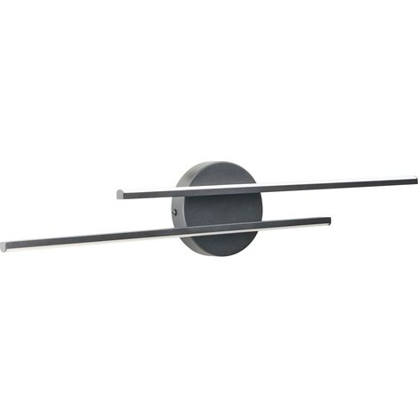 Moderna lampada LED minimalista per specchio/immagine Bagno Due bracci orizzontali Metallo Acrilico Nero Touques (1/5)