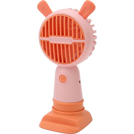 Mini-Handventilator, tragbar, USB-aufladbar, leiser Tischventilator, leuchtendes Pink (1/5)