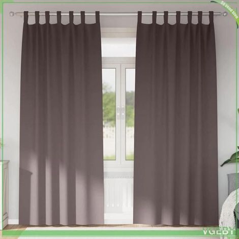 Rideaux occultants - FAFEISY - Tissage triple - Marron foncé - 225 x 140 cm - Lot 2 pièces (1/5)