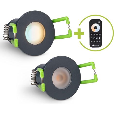 Einbaustrahler Mini Livorno 3W CCT 2700K-6500K IP65 - Farbe: anthrazit RAL 7016 - Anzahl: 2x (1/5)