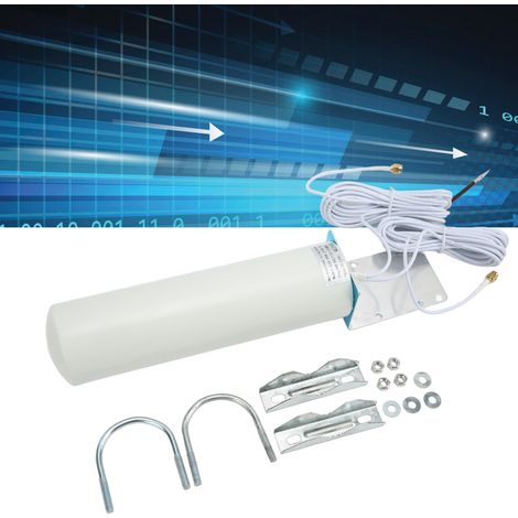 Antenne 4G omnidirectionnelle extérieure, gain élevé 10-12 dBi, antenne amplificateur de signal de téléphone mobile double intérieur/extérieur avec connecteur SMA mâle externe, montage sur support à g (1/5)