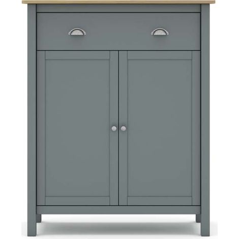 Mueble auxiliar 2 puertas 1 cajón modelo Miguel acabado verde kaki/roble. 110cm(alto) 90cm(ancho)  40cm(prof). (1/4)