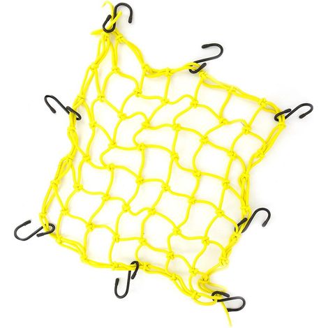 Filet Araignée Pour Casque ou Bagage - 3838cm - 8 crochets - Jaune (1/2)