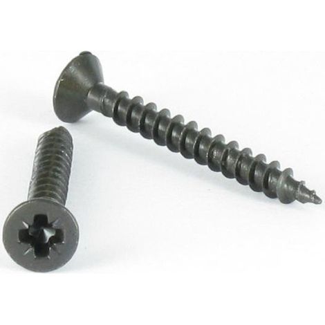 VBA Vis bois agglo Inox A2 Tête fraisée Pozi 4.5X20 Noir-1 pièce