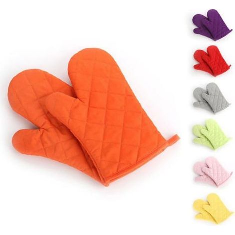 Gants De Cuisine - Coton Polyester - Résistants Chaleur Jusqu'à 250 °C - Pour Four Grillades Pâtisserie - 1 Paire (1/5)
