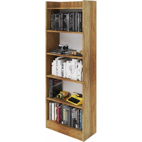Mobile Libreria colore noce country 6 ripiani h. 180x64x29 cm (ALESSIA) (1/2)
