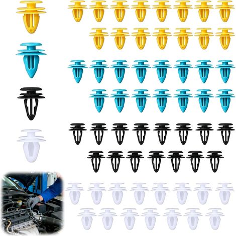 60 Pcs Clips de Fixation Voiture, Agrafes Plastique Universelles (1/5)