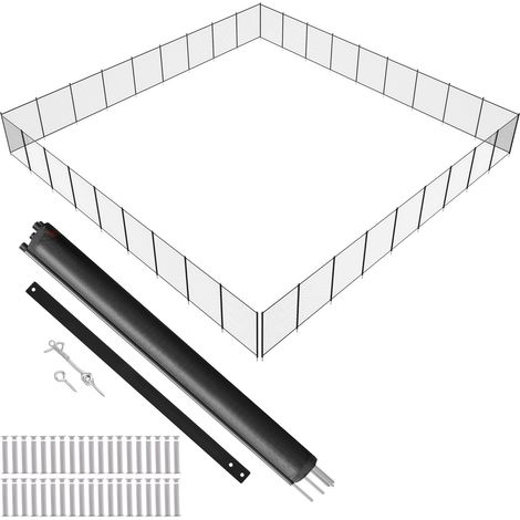 Clôture de Piscine, Barrière de Piscine Creusée 1,21x32,91 m Clôture Amovible de Sécurité Pliable Tige en Aluminium Tissu Maille PVC Teslin 340 g/m² pour Protection Enfants Animaux Domestiques (1/5)