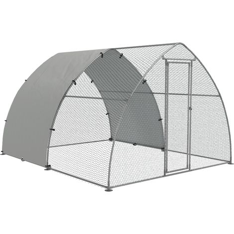 PawHut Walk-In Chicken Run with Cover, for Chickens 3 x 3.8 x 2.2m
