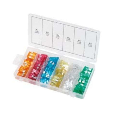Ks Tools – Assortiment de fusibles 120 pièces – Calibrages 5A à 30A – Coffret de rangement inclus – Conforme norme ISO 8820-3