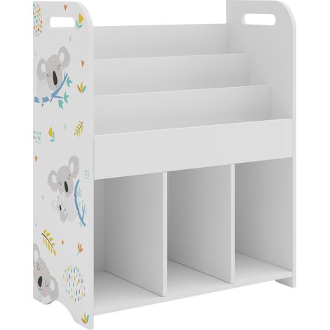 Scaffale dal design senza tempo per soggiorno camera da letto mobile contenitore per bambini 75 x 62 x 29 cm bianco con motivo koala 030011217
