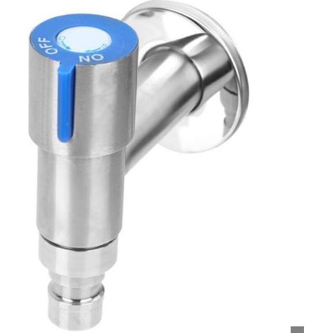 Robinet Murale - Acier Inoxydable - Raccord G1/2 Pouces - Pour Machine À Laver Évier Buanderie Jardin - 1 Pièce (1/5)