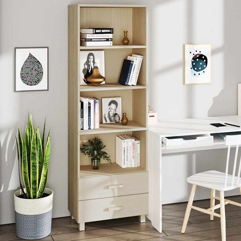 Aparador HAMAR madera de pino maciza marrón miel 60x35x180 cm (1/4)