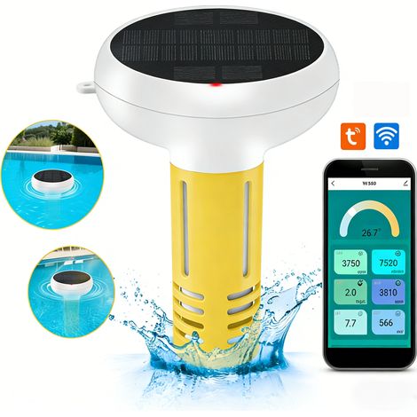 Analyseur d'Eau de Piscine Intelligent 7-en-1 avec Application - Affichage Numérique pour Analyse Précise - Piscines, Jacuzzis, Spas