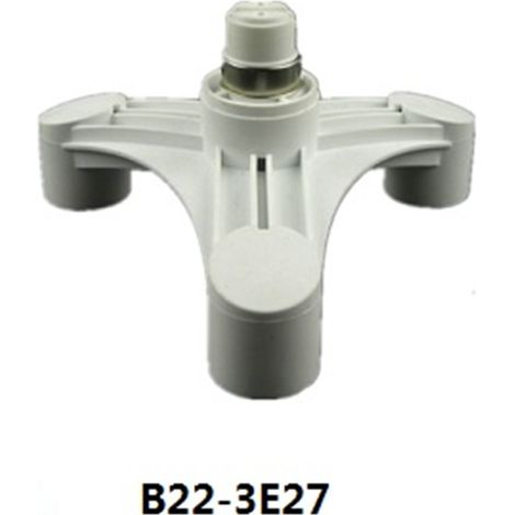 Adaptateur de douille B22 vers 3E27, grande base à vis vers petite base à vis, PBT ignifugé et respectueux de l'environnement.