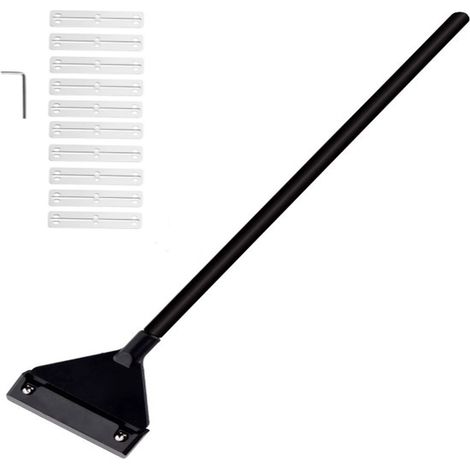Grattoir à algues pour aquariums, pelle en acier inoxydable, n'abîme pas les plantes d'aquarium, grattoir à algues de 65 cm en alliage d'aluminium (1/5)
