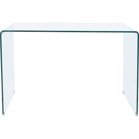 Pegane – Bureau droit en verre trempé 120x70x74 cm – Finition haute qualité – Pour espaces professionnels – Poids 62 kg (1/3)
