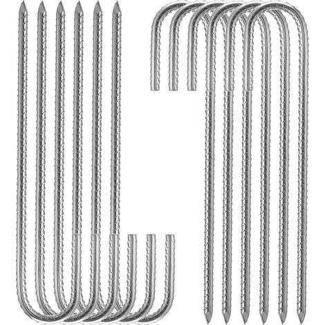 XL-Erdanker für Zelte – 10er-Packung, elektrolytisch verzinkte Stahlheringe, 30 cm, Silber