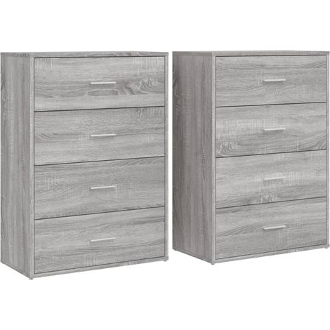 Credenza cassettiera mobile contenitore organizer cucina soggiorno salotti set di 2 sonoma 60 x 31 x 84 cm legno ingegnerizzato grigio 020036961
