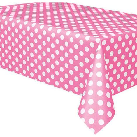 1PC (rose)Nappe toile cirée PVC Rectangulaire 137 x 183 cm à pois (1/3)