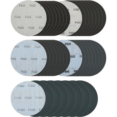 Schleifpapier 115mm Klett, 40 Stück, Körnung 320-1000, Nass & Trocken