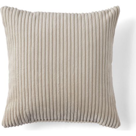 Rune - coussin - en velours côtelé - 37x37 cm - beige (1/4)