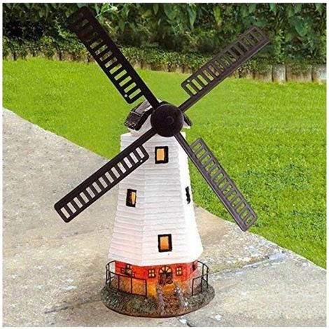 Moulin à vent de jardin, étanche, à énergie solaire, automatique