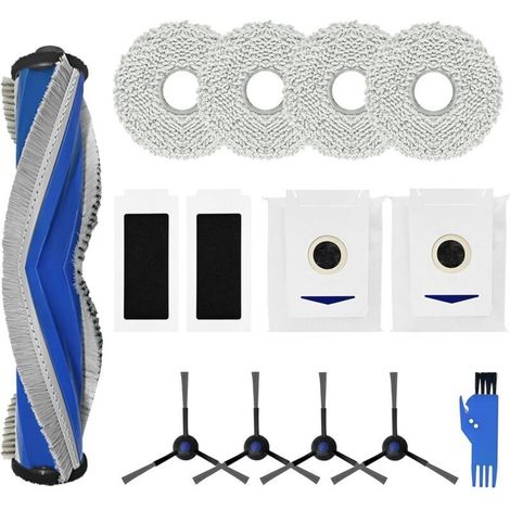Set of 14 spare parts for Ecovacs X5 PRO: 1 main brush, 2 dust bags, 2 HEPA filters, 4 spool pads, 4 side brushes, 1 brush--DTEKGAZ