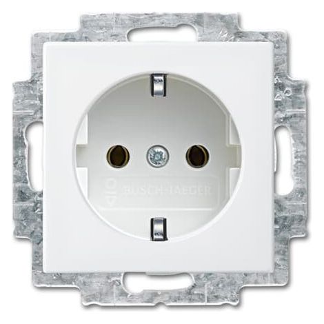 Busch-Jaeger Base de enchufe SCHUKO® con bornes de tornillo blanco alpino - Busch-balance® SI (2300 EUC-914), 2CKA002011A6233