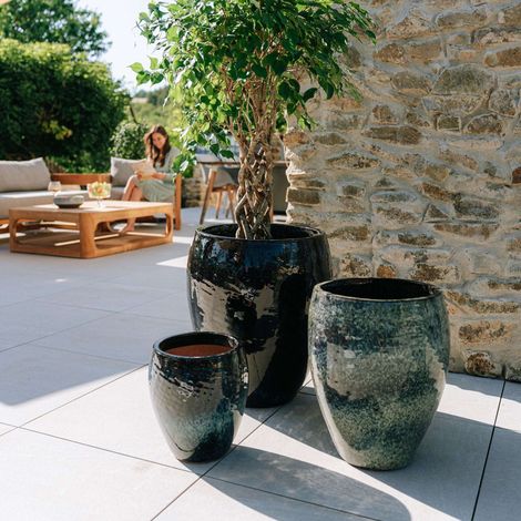 Macetero POSEIDON2 46x55cm azul abismo (1/5)
