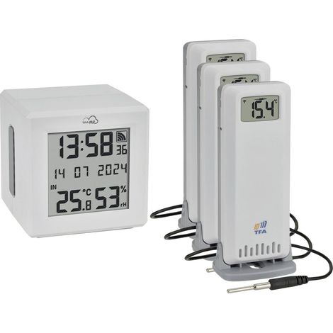 TFA Dostmann TFA.me Starter Set WLAN Gateway ID-01 mit 3 Sendern ID-A3 Thermomètre numérique radiopi (1/5)