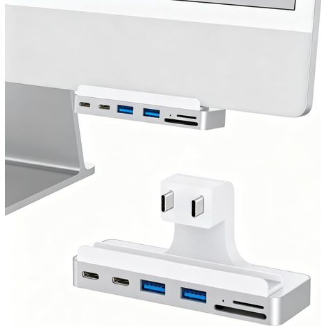 Hub USB C pour iMac 24" (M1/M3/M4), adaptateur USB iMac multiports avec HDMI 4K, Type-C 10 Gbit/s, lecteur de carte SD/TF (1/5)
